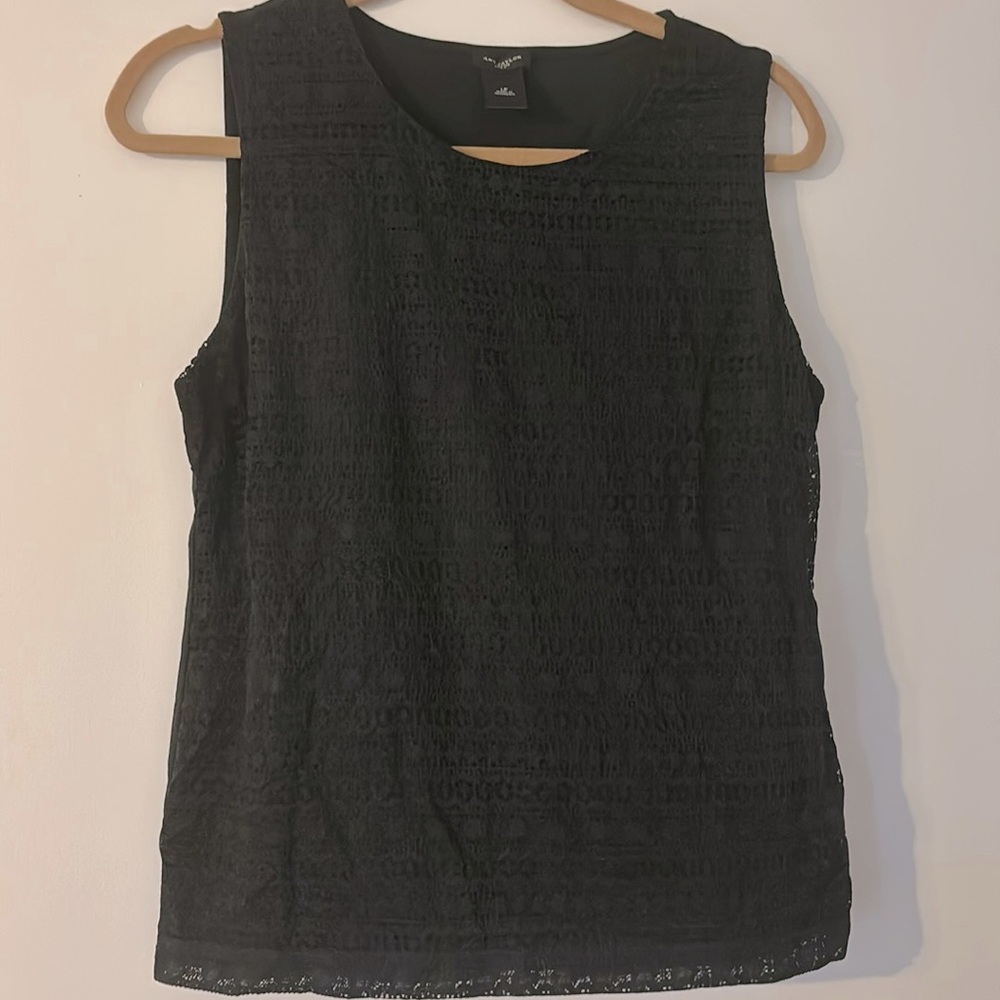Ann Taylor NWOT Black Lace Tank Top